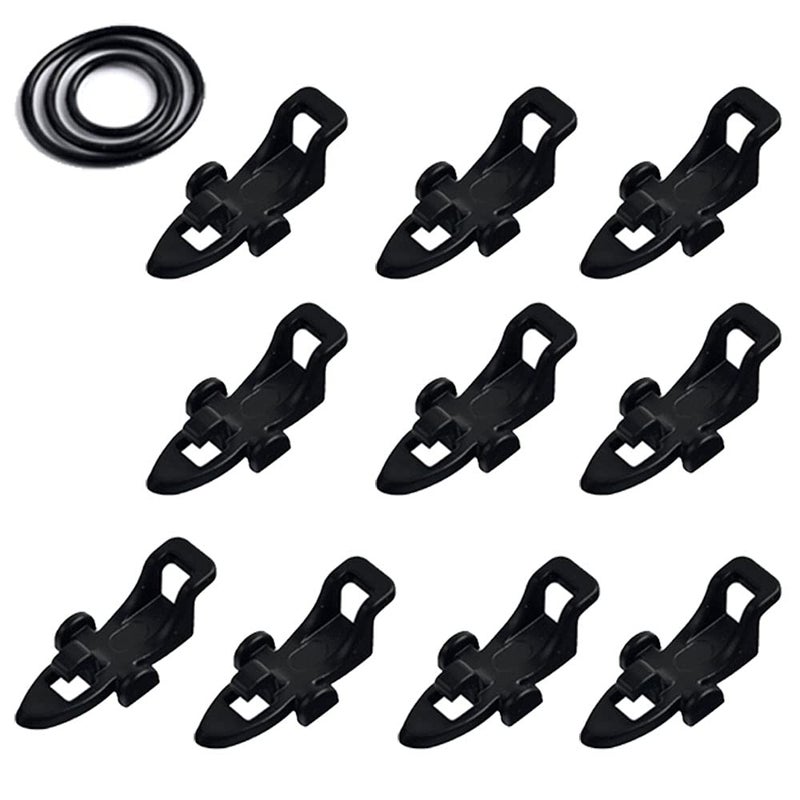 JueDi Fishing Hook Keeper Fishing Rod Keeper with 3 Different Rubber Rings Fishing Rod Hook Holder 10pcs Black - Image 1